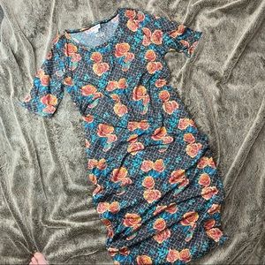LuLaRoe Julia Dress Rose Print